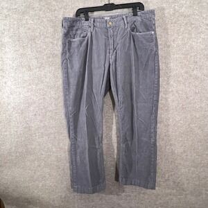 Bonobos Washed Cords Pants Mens 38x24 HEMMED Grey Straight Fit Corduroy
